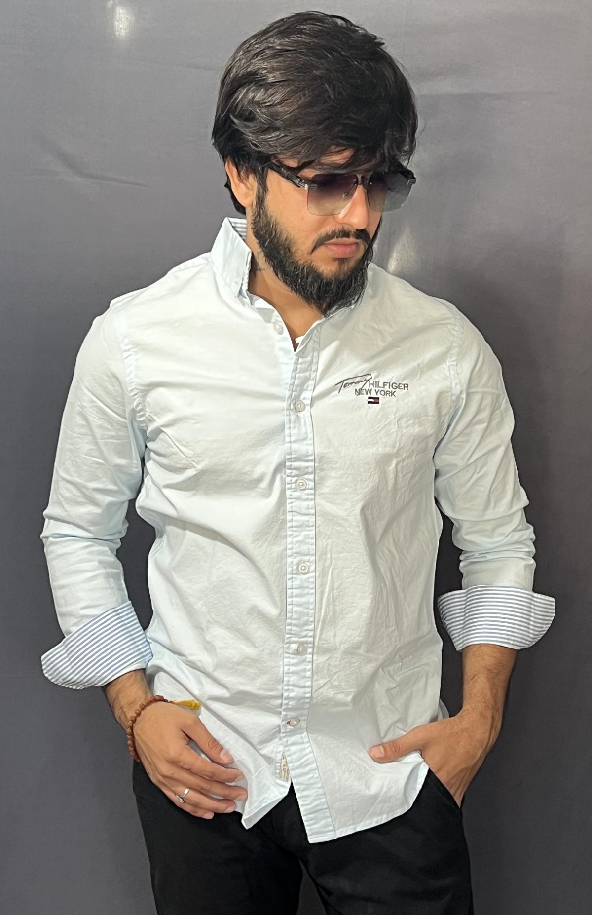 upload_1764787501085_0_YpcdBGumo.jpg SKY BLUE PLAIN SHIRT 69 P12 - Image 1