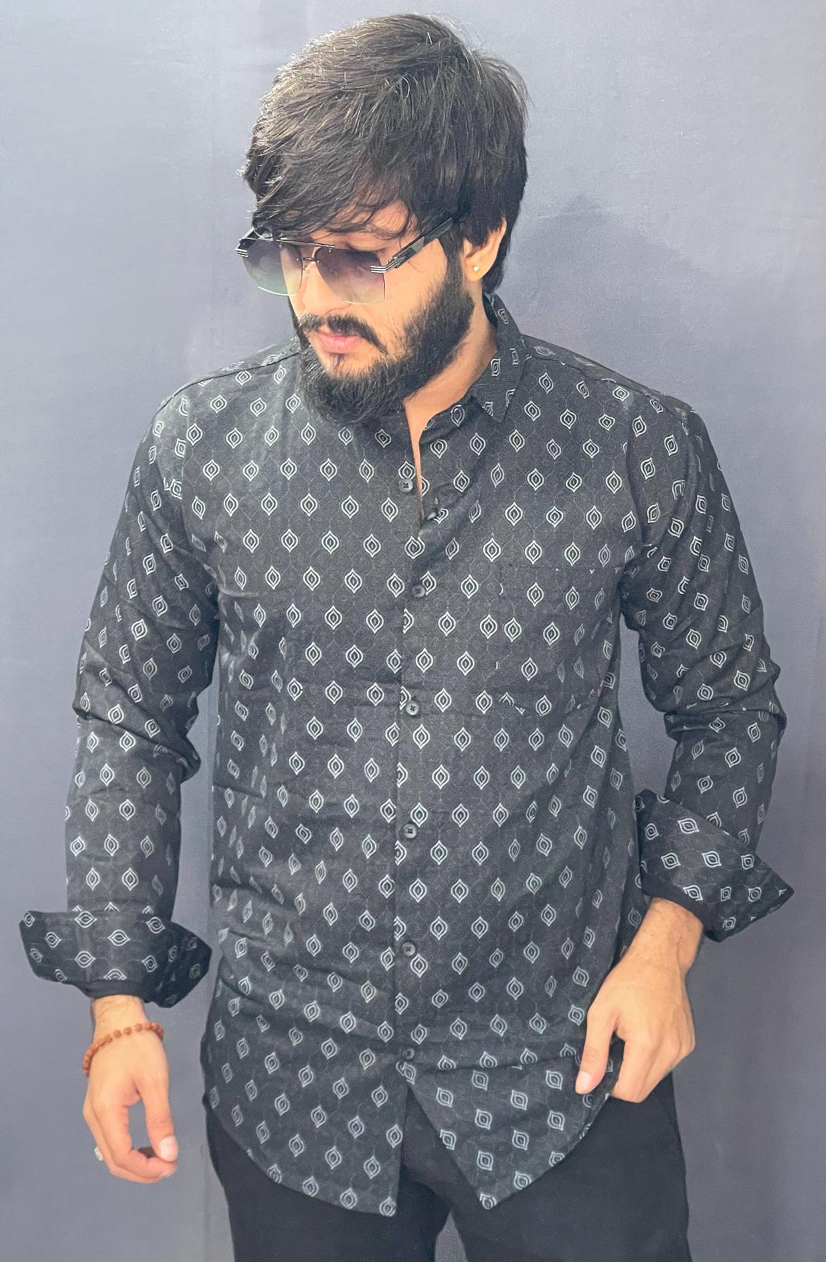 upload_1764836336515_0_UUzU4cA5y.jpg BLACK PRINTED SHIRT 169 P67 - Image 1
