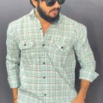 LITE SKY & WHITE CHECKS SHIRT 172 P57