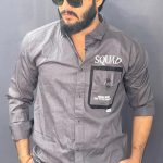 DARK GREY PRINTED SHIRT 173 P81