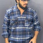 NAVI BLUE & SKY BLUE CHECKS SHIRT 174 P58