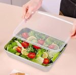 Steel Square Plate with Lid|Stainless Steel Tray